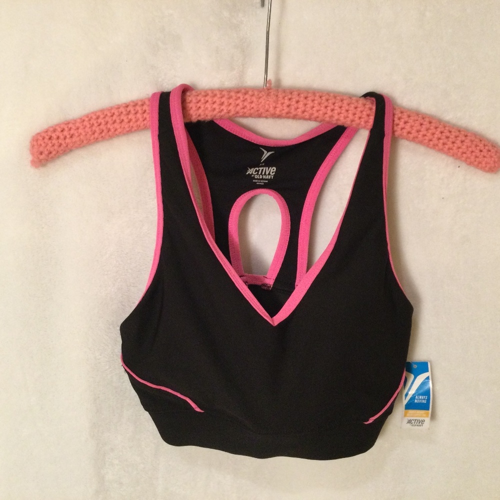 Old NavyAthletic Black W/ Hot Pink Trim women’s Active Sports Bra Top
